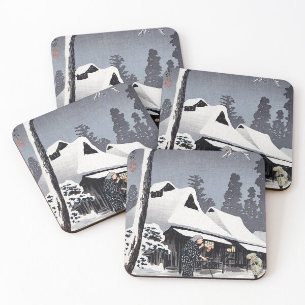 Item preview, Japanese Woodblock Art Moonlight on Snow (1936) by Hiroaki Takahashi designed and sold by Designedbysm.