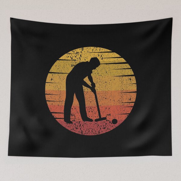 Item preview, Croquet Player Outdoor Vintage Retro Sunset designed and sold by CuteDesigns1.
