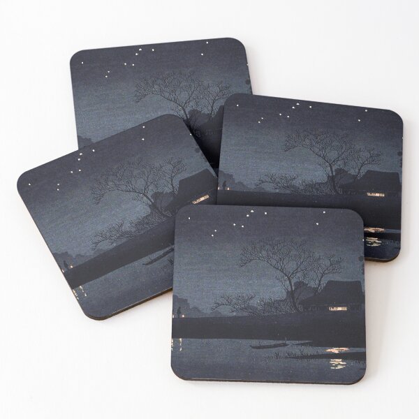 Item preview, Japanese Woodblock Art Starry Night (ca.1926–1927) by Hiroaki Takahashi designed and sold by Designedbysm.