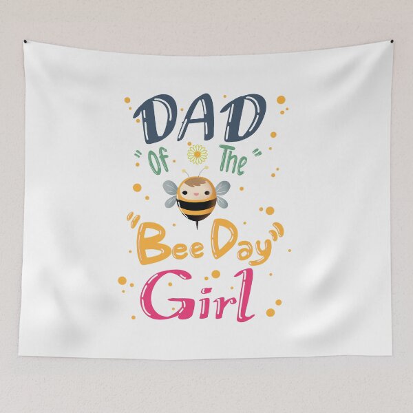 Item preview, Dad of the bee day girl typographic designed and sold by Babadollcraft.