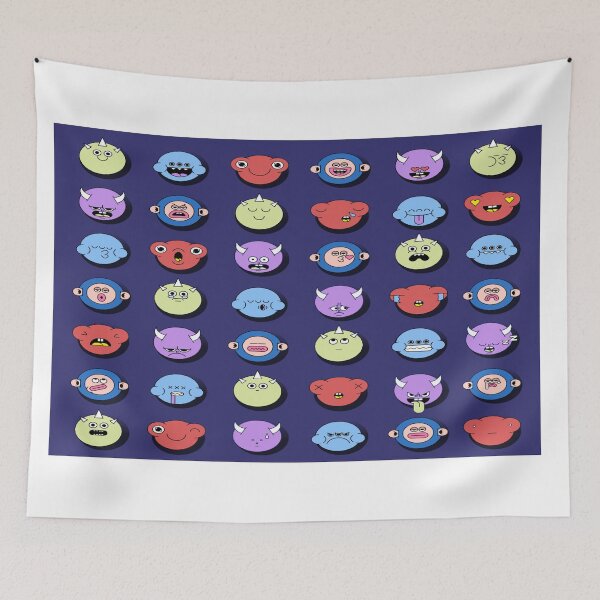 Item preview, Mixed funky monster emoji stickers designed and sold by Shimmy53.