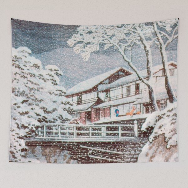 Item preview, Japanese Woodblock Art Kōshū Monkey Bridge (1931) by Hiroaki Takahashi designed and sold by Designedbysm.