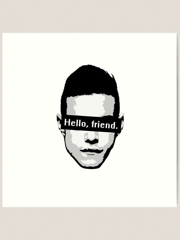  Elliot Alderson: Hello, friend (Mr. Robot) Bumper Sticker Vinyl  Decal 5 inches : Sports & Outdoors