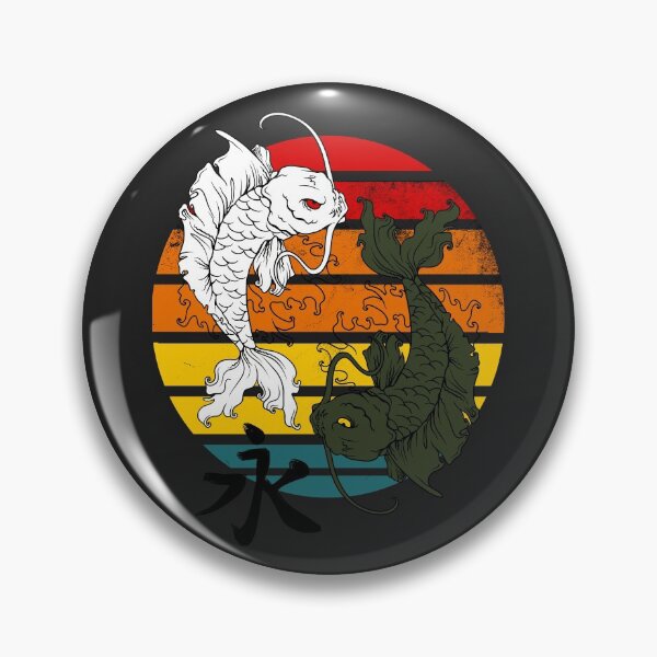 Item preview, Retro Sunset Japanese Koi Fish, Yin Yang designed and sold by Verdant Rose Studio.