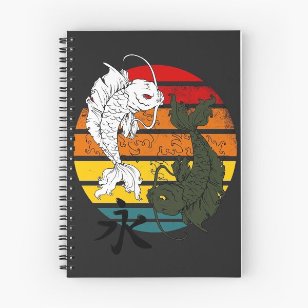 Item preview, Retro Sunset Japanese Koi Fish, Yin Yang designed and sold by Verdant Rose Studio.
