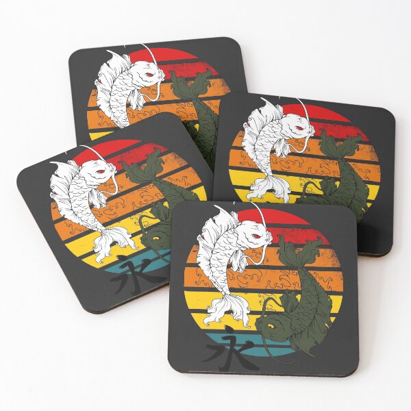 Item preview, Retro Sunset Japanese Koi Fish, Yin Yang designed and sold by Verdant Rose Studio.
