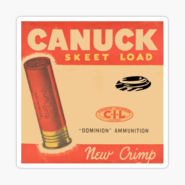 Vista previa del artículo con la obra «CANUCK Skeet Load Shot Munición (1950)», diseñado y vendido por YesterCool Designs.