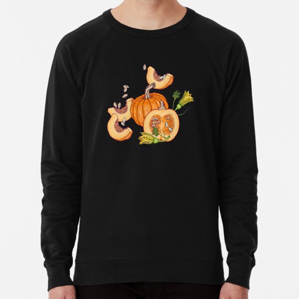 lucky autumn pumpkin pattern Lightweight Sweatshirt