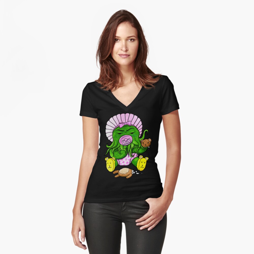 Item preview, Fitted V-Neck T-Shirt designed and sold by amysnotdeadyet.