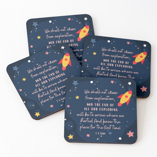 Item preview, We shall not cease from exploration - ts Eliot quote of the day, Design Suitable for kids, gift card, Phone Case, Hardcover Journals, T-shirt, Card, Poster, Framed Art Print, Photographic, Metal Print designed and sold by SpiralStairShop.