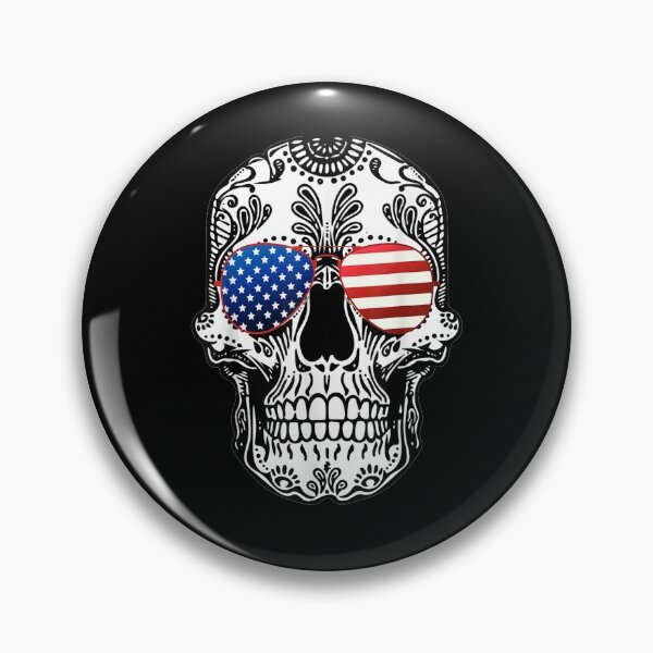 Item preview, Skull American Flag Glasses Sugar Skull Us Stars Stripes designed and sold by vivanbess.