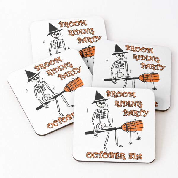 Item preview, Halloween Skeleton Witch Broom Riding designed and sold by LashCreations.