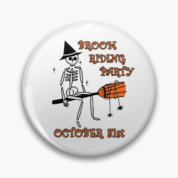 Item preview, Halloween Skeleton Witch Broom Riding designed and sold by LashCreations.