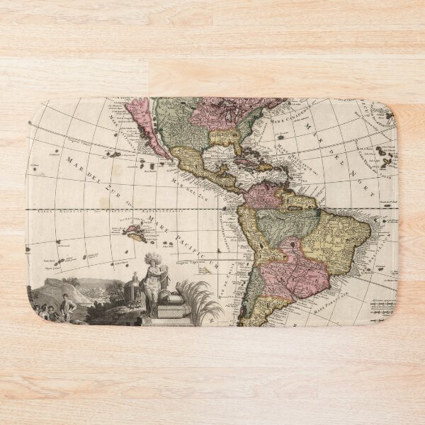 Item preview, Antique Map, North and South America in 1740 designed and sold by ganje.