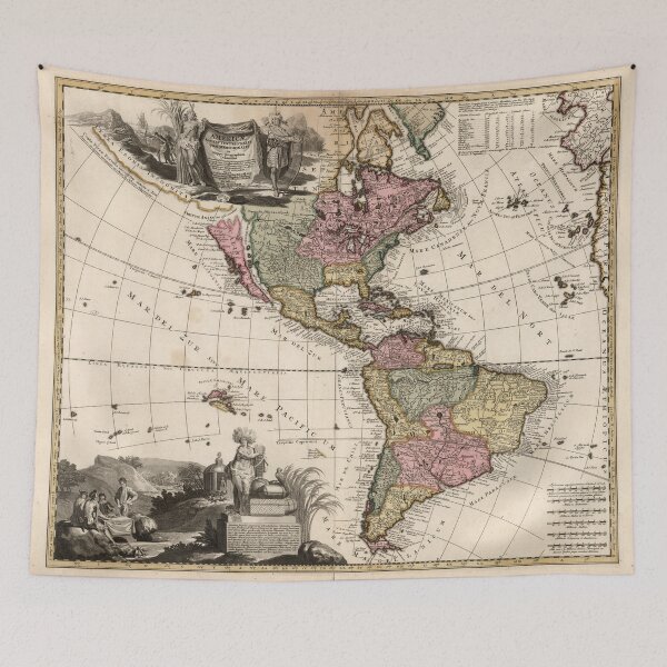 Item preview, Antique Map, North and South America in 1740 designed and sold by ganje.