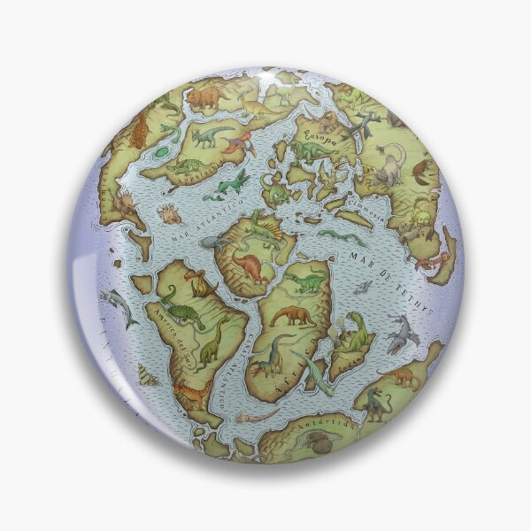 Item preview, CRETACEOUS Period World Map (medieval bestiary style) designed and sold by Mario Lanzas.