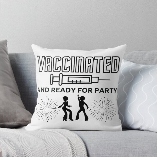 Item preview, Vaccinated and ready for party Black on White Typography designed and sold by AlinaOz.