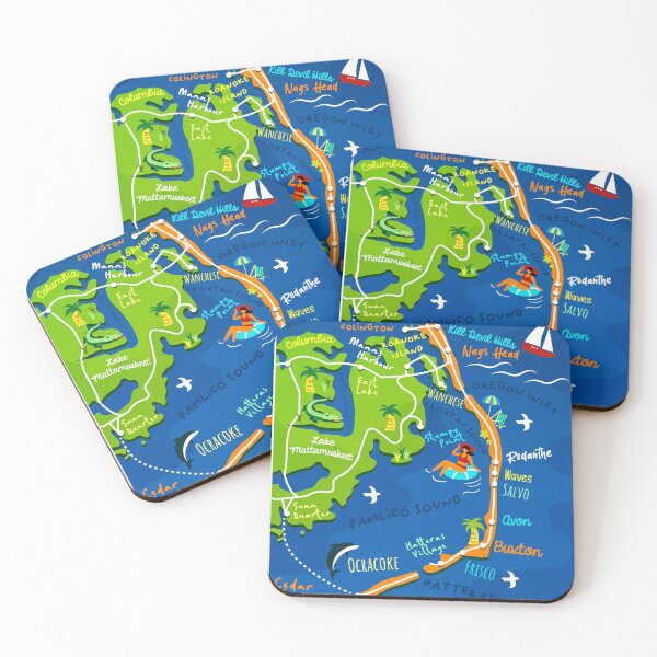 Item preview, Outer Banks Map designed and sold by Hot From Oven.