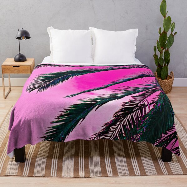 Item preview, Palm Tree Leaves Detail Windy Day Pink designed and sold by worldways.