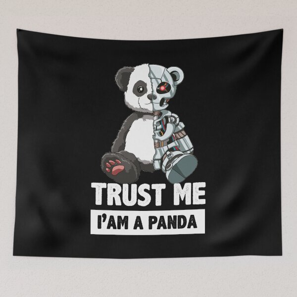 Item preview, Cute Panda Bear Scary Robot Cybernetic Animal Lover designed and sold by melomedia.
