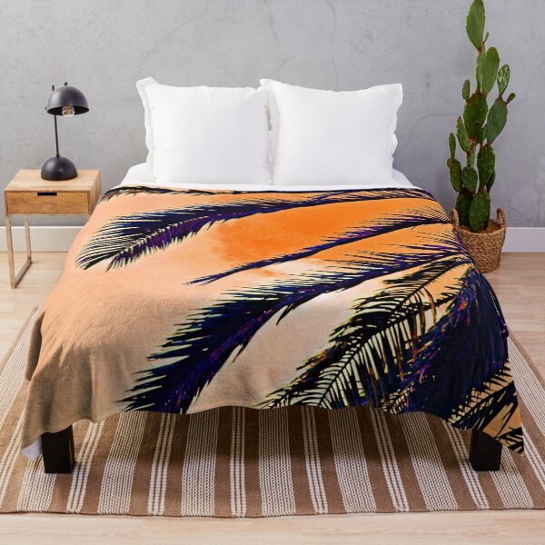 Item preview, Palm Tree Leaves Detail Windy Day Orange designed and sold by worldways.