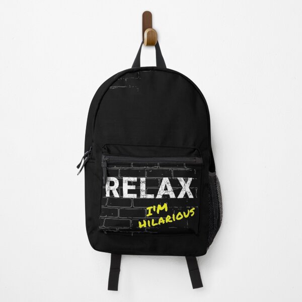 Item preview, Relax I'm Hilarious - brick wall - yellow designed and sold by thehappylamb.
