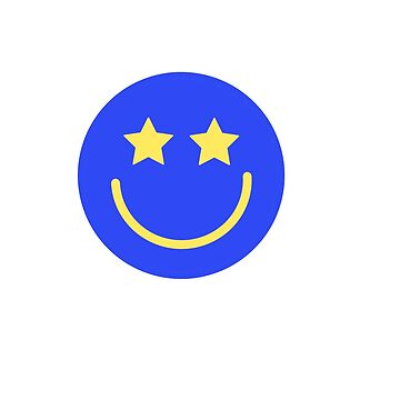 Shop Durable Blue Preppy Star-Eyed Faces Sticker Sticker With