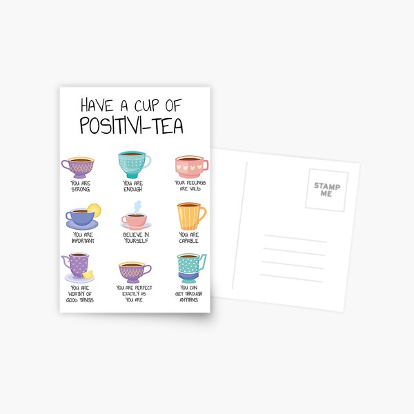 Positivi-tea Positivity Print Mental Health Therapy Poster Postcard