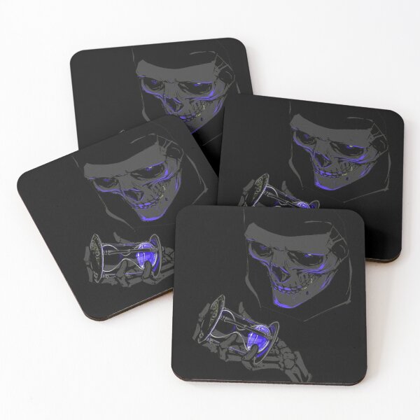 Item preview, Neon Skull Holding Sandglass Neon Multiple Colors designed and sold by Opal Print.
