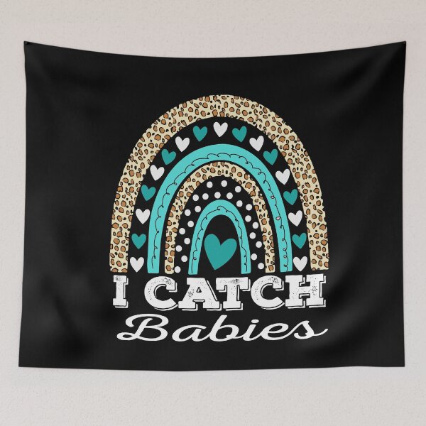 Item preview, I Catch Babies Leopard Rainbow L&D Nurse Gift designed and sold by SharpThreadZ.