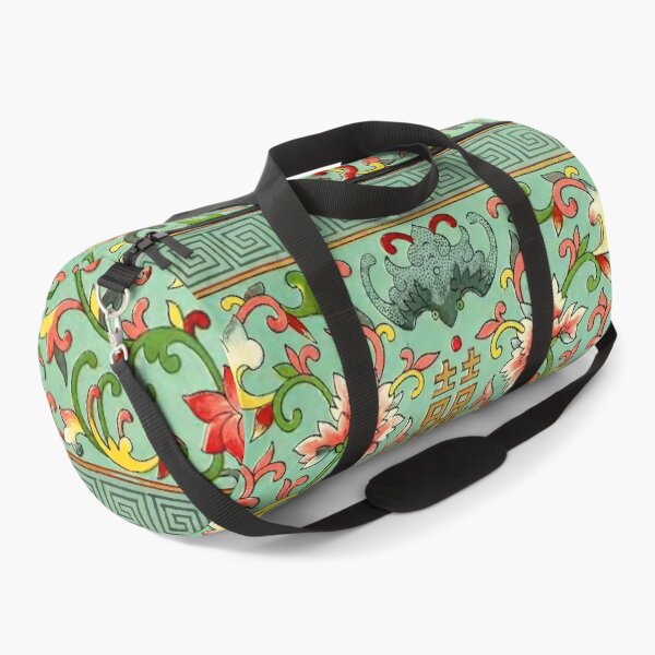 Vintage Chinese Textile (19) from Examples of Chinese ornament by Owen Jones (1867) Duffle Bag