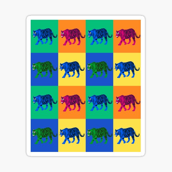 Color block Tigers Sticker