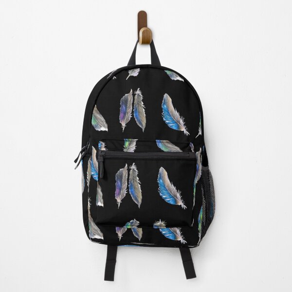 Item preview, Feathers from the Mallard Duck, Watercolour blue and green four feather design designed and sold by Goldstarwork.