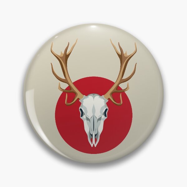 Item preview, Deer skull over red sun designed and sold by ateliernab.