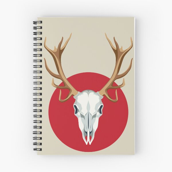 Item preview, Deer skull over red sun designed and sold by ateliernab.