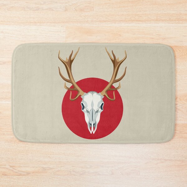 Item preview, Deer skull over red sun designed and sold by ateliernab.