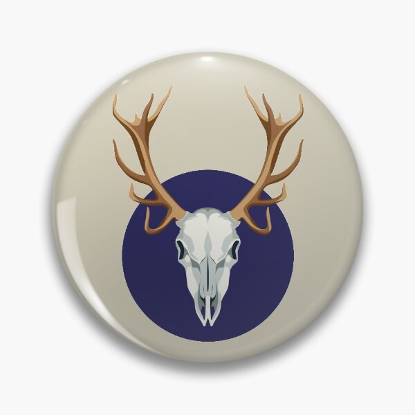 Item preview, Deer skull over blue moon designed and sold by ateliernab.