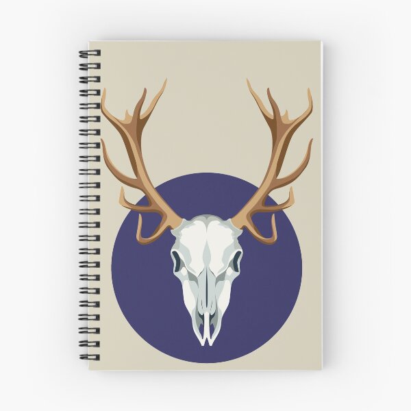 Item preview, Deer skull over blue moon designed and sold by ateliernab.