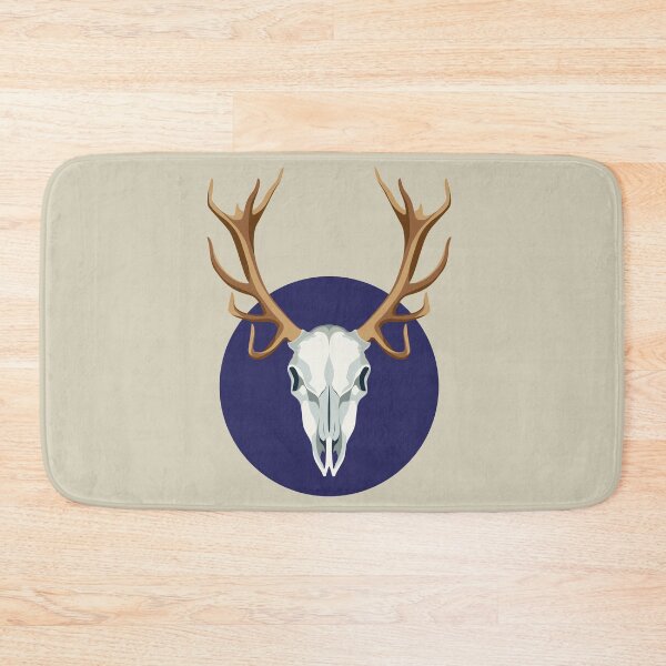 Item preview, Deer skull over blue moon designed and sold by ateliernab.