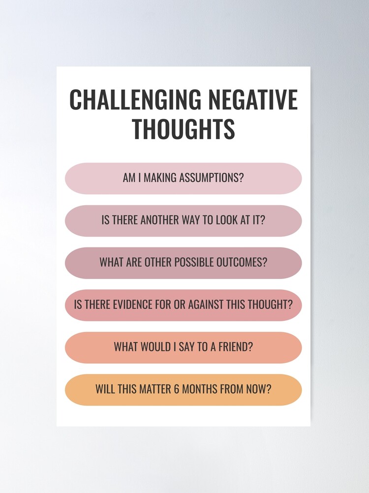 Challenging negative thoughts