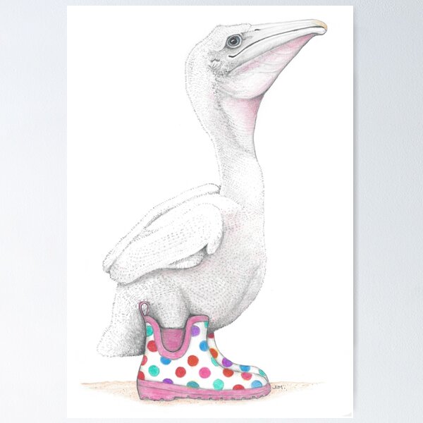 Item preview, Pelican Chick in Rain Boots designed and sold by JimsBirds.