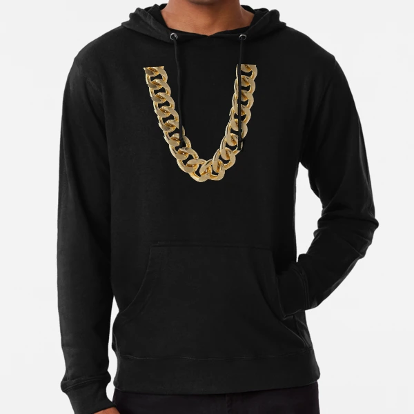 Gold chain with online hoodie