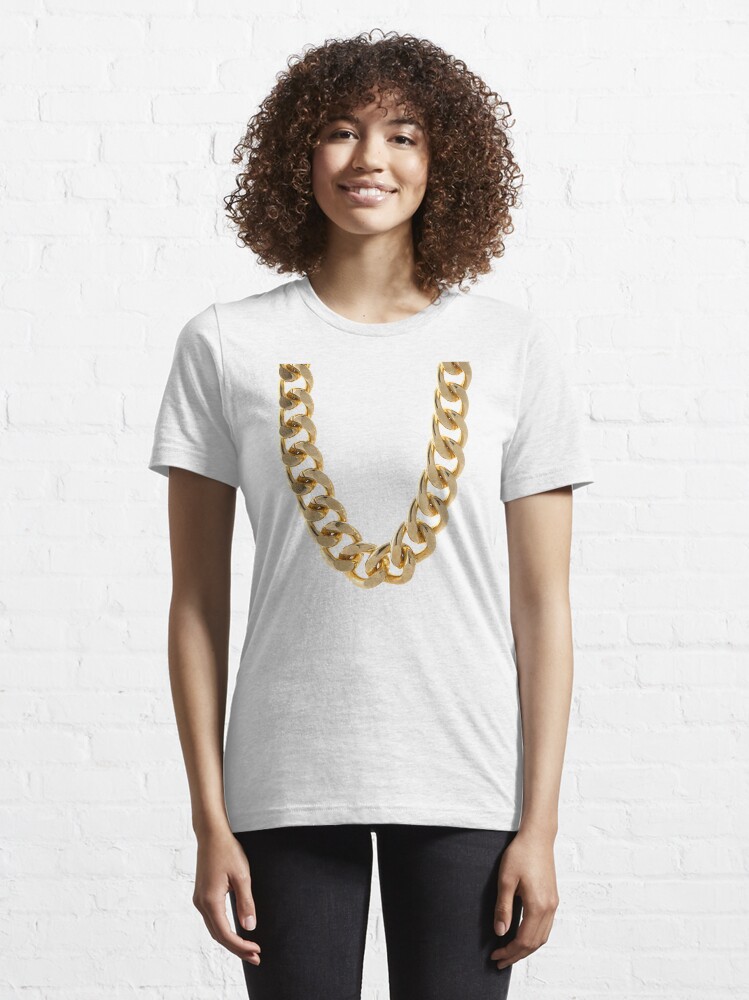 White t hotsell shirt gold chain