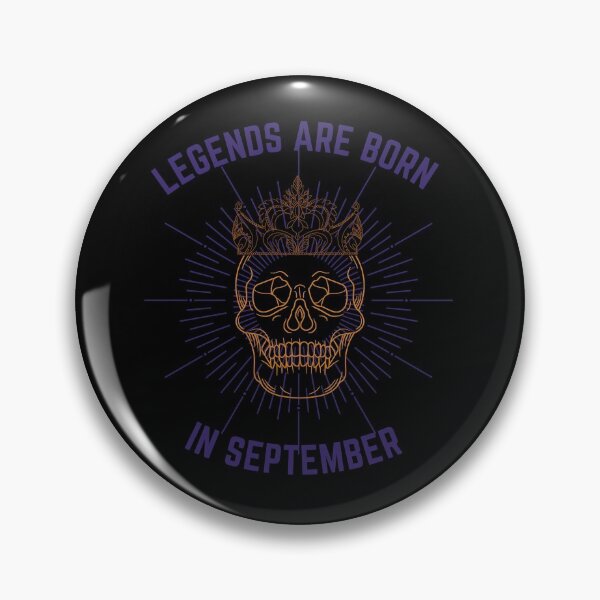 Item preview, Legends are born in september. September birthday month. Virgo or Libra.  Graphic traditional tattoo skull and crown.  designed and sold by theslowdown.