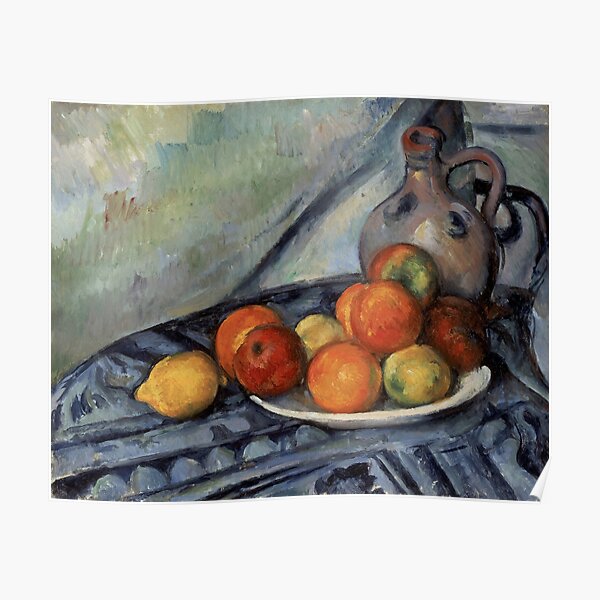 Fruit And A Jug On A Table By Paul Cézanne Poster By Artcollector317