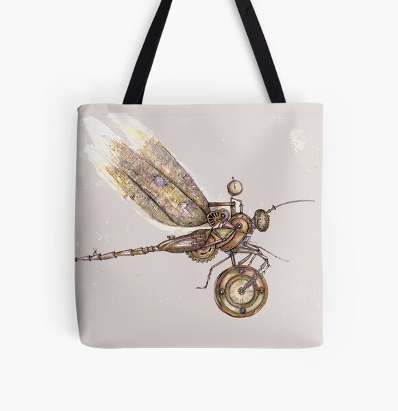 Steampunk dragonfly All Over Print Tote Bag