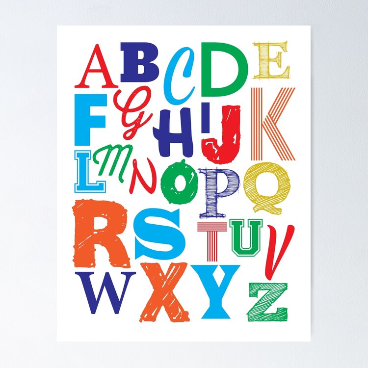 Positive alphabet  Poster for Sale by ohmyhappyworld