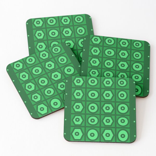 Item preview, Circles Squares and Hexagons In Greens designed and sold by DesignsByMuriel.
