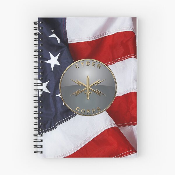 Item preview, U.S. Army Cyber Corps - Branch Plaque over American Flag designed and sold by Serge Averbukh Art Studio.