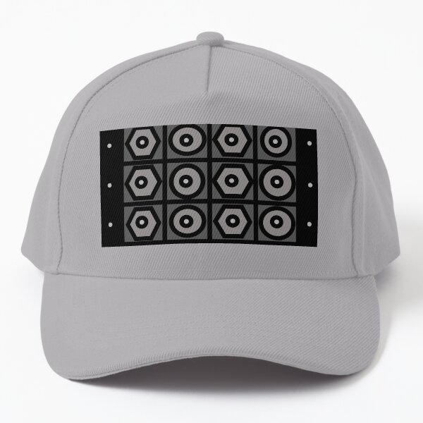 Circles Squares and Hexagons In Black and Grays Baseball Cap